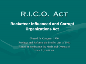 RACKETEERING OR RICO